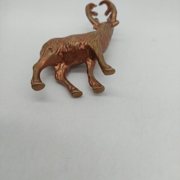 Brass Deer Reindeer Elk Stag Buck Figurine Textured Body 3.5" - Picture 6 of 7